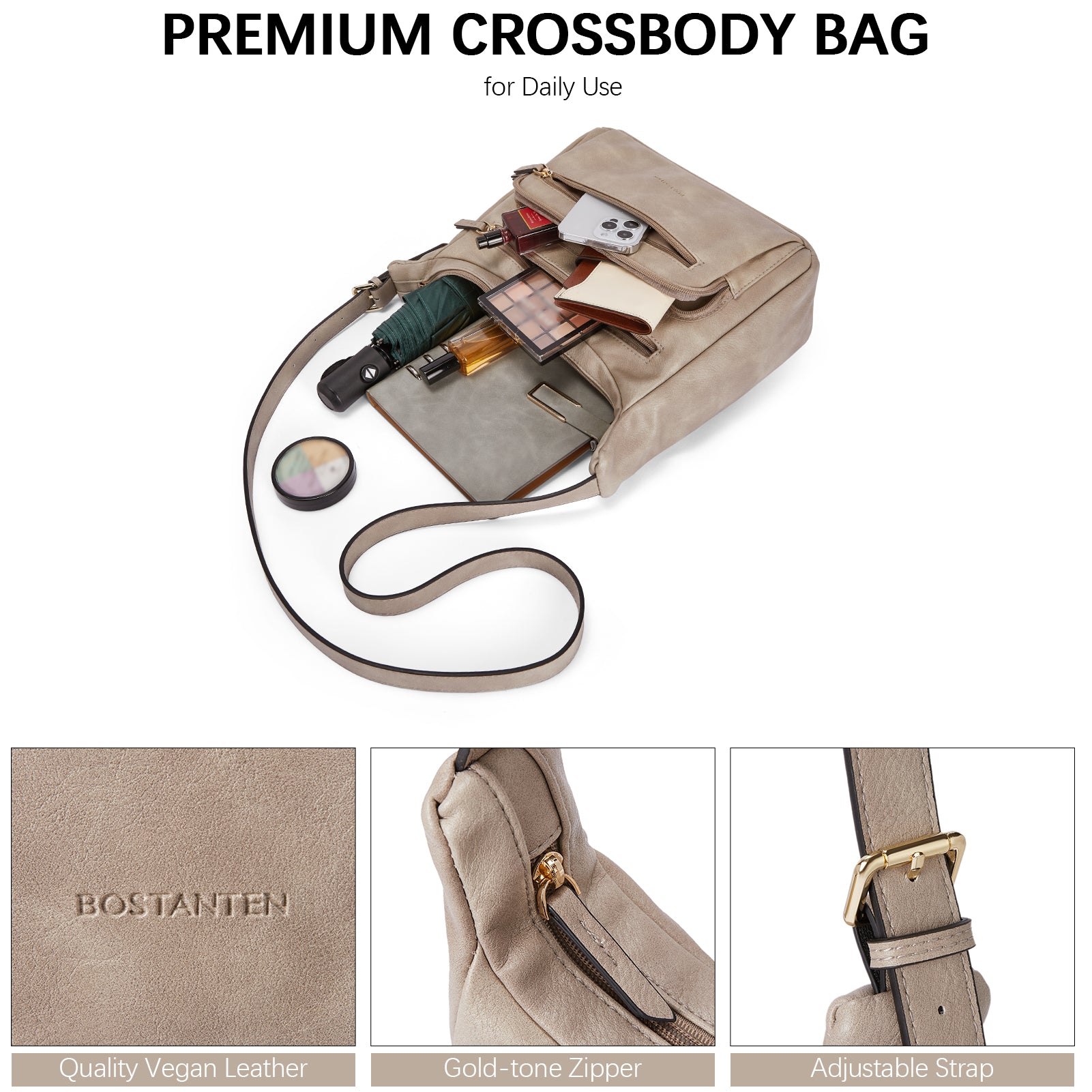 Multi Pocket Shoulder Bag - Stay Organized and Chic | Bostanten