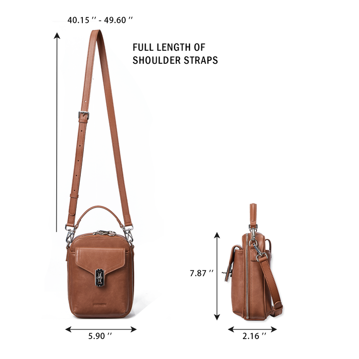 Nevin Vegetable-Tanned Genuine Leather Crossbody Phone Bag