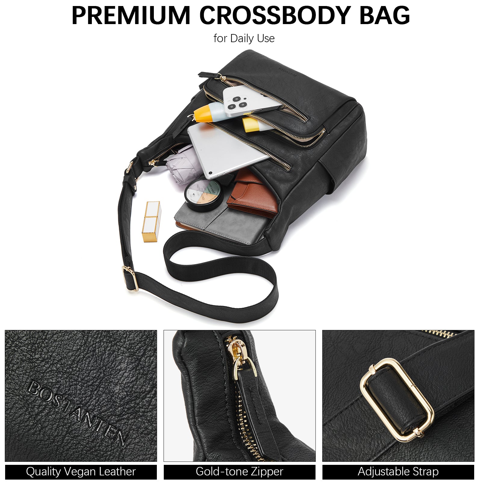 Multi Pocket Shoulder Bag - Stay Organized and Chic | Bostanten