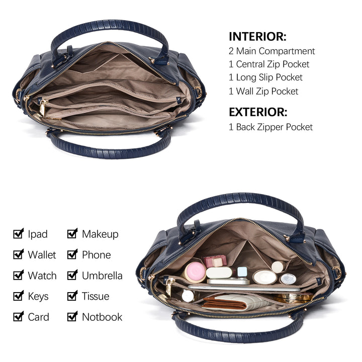 Nevin Genuine Pebbled Leather Everyday Carryall Tote