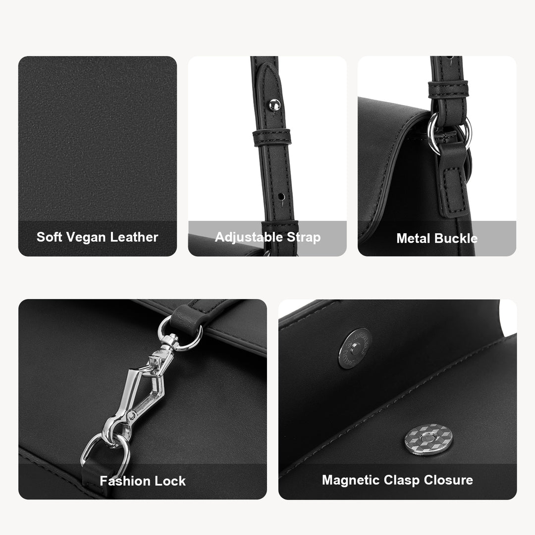 KWELI Chic Saddle Clasp Shoulder Bag