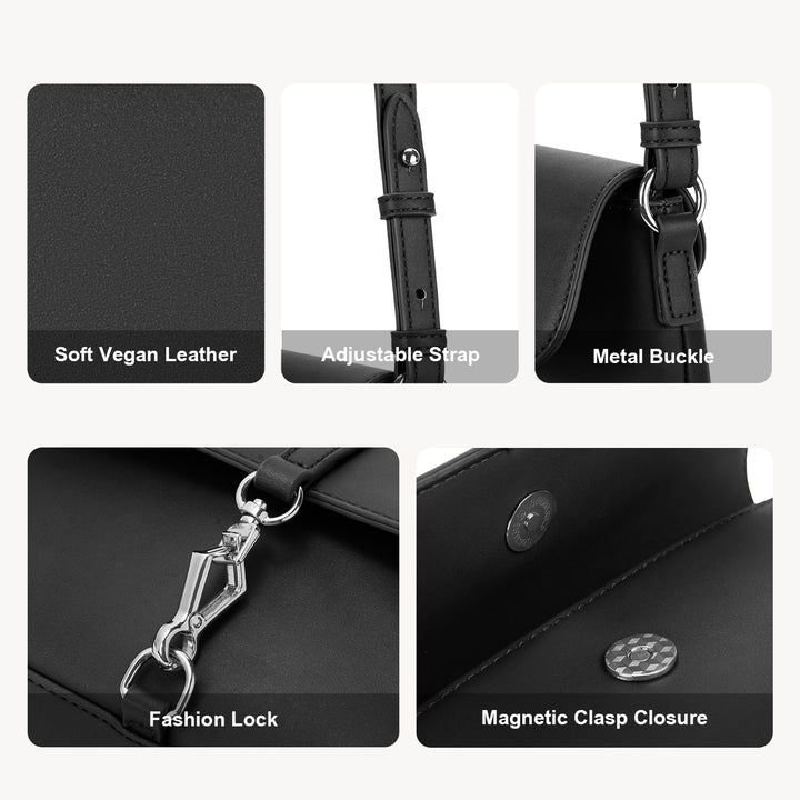 KWELI Chic Saddle Clasp Shoulder Bag