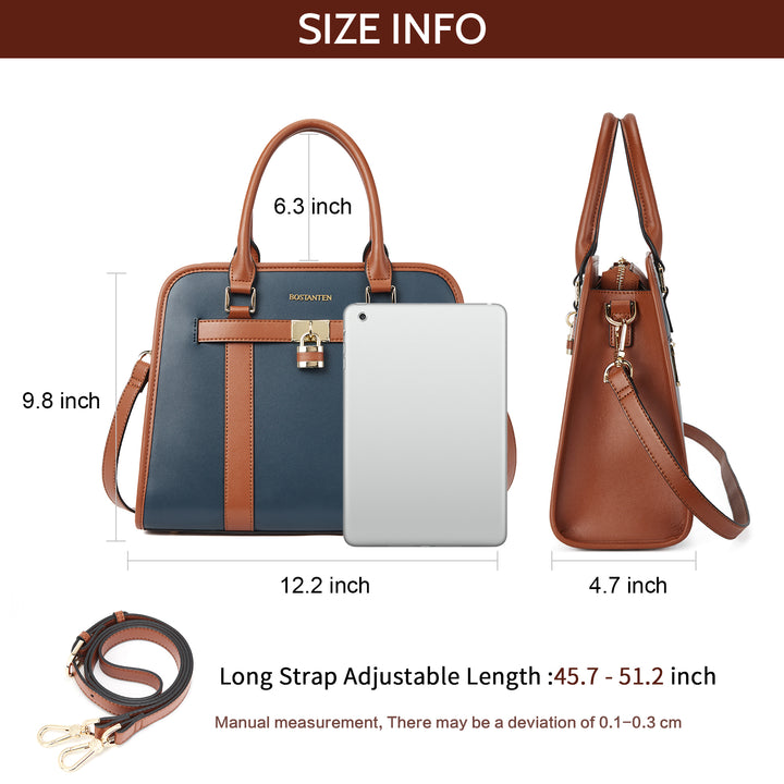 Stylish Two-Tone Top Handle Work Bag