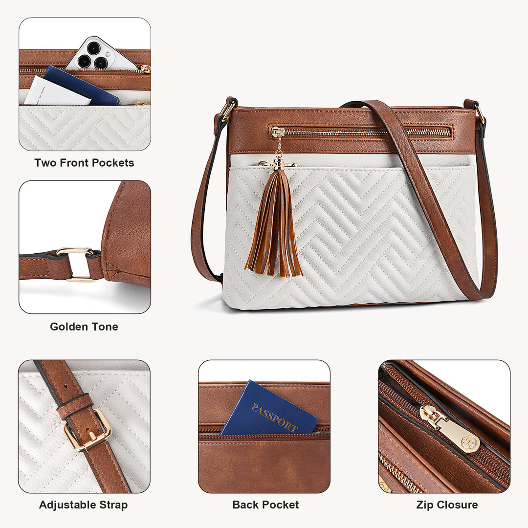 Nola Quilted Trendy Tassel Crossbody Shoulder Bag
