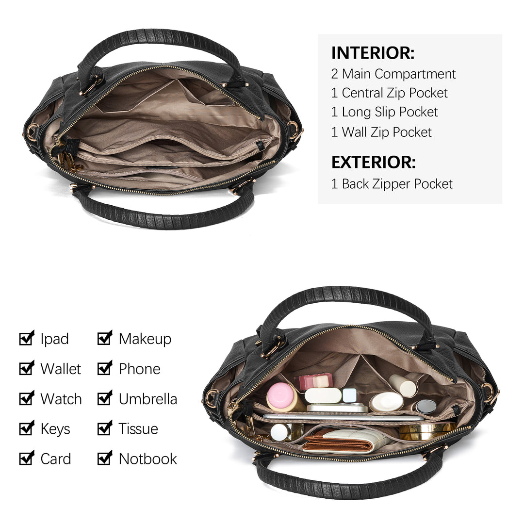 Nevin Genuine Pebbled Leather Everyday Carryall Tote