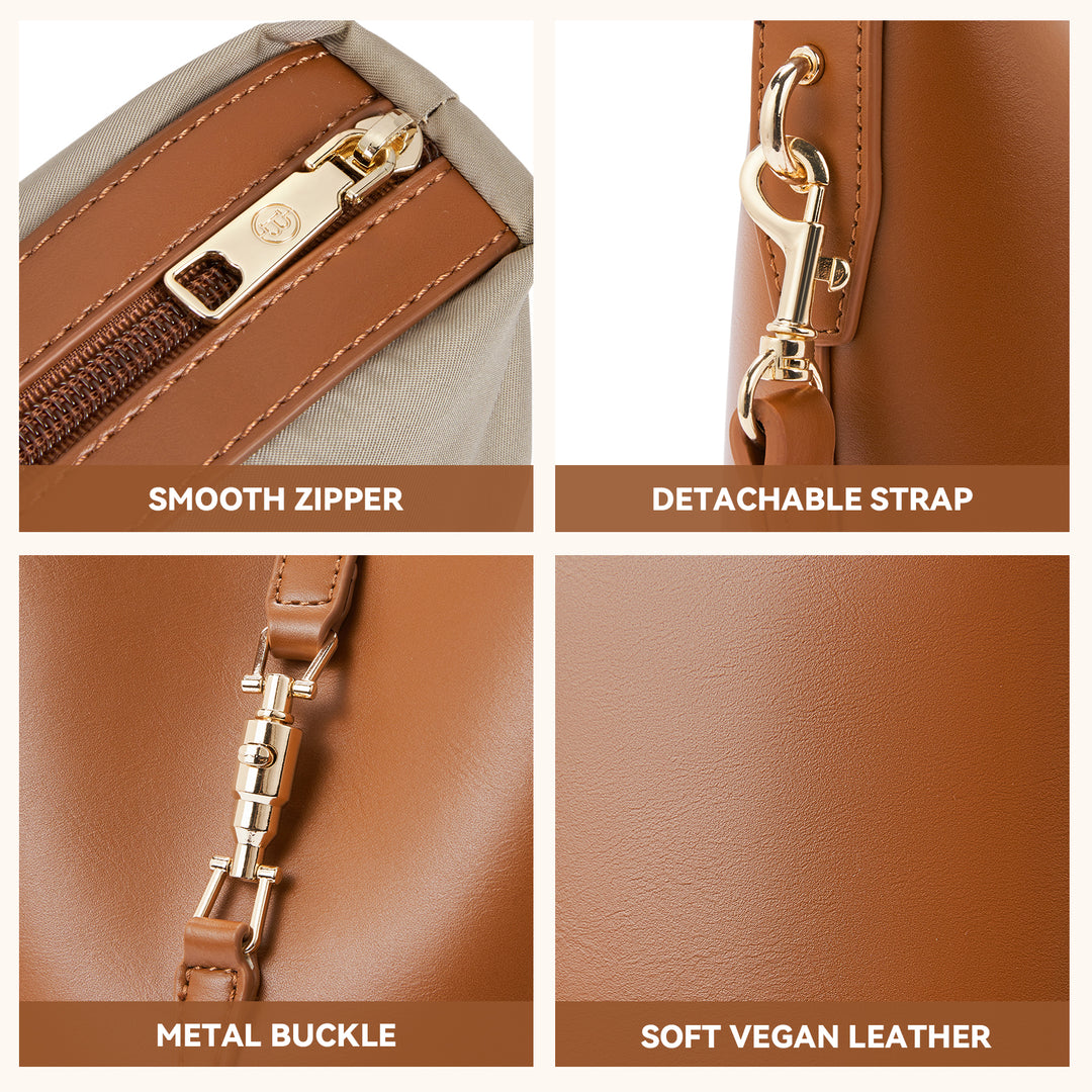 Harper Jones Bucket Shoulder Bag – Gold Clasp Crossbody