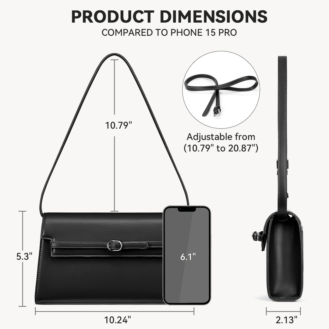 Kweli Belted Elegance Leather Shoulder Bag