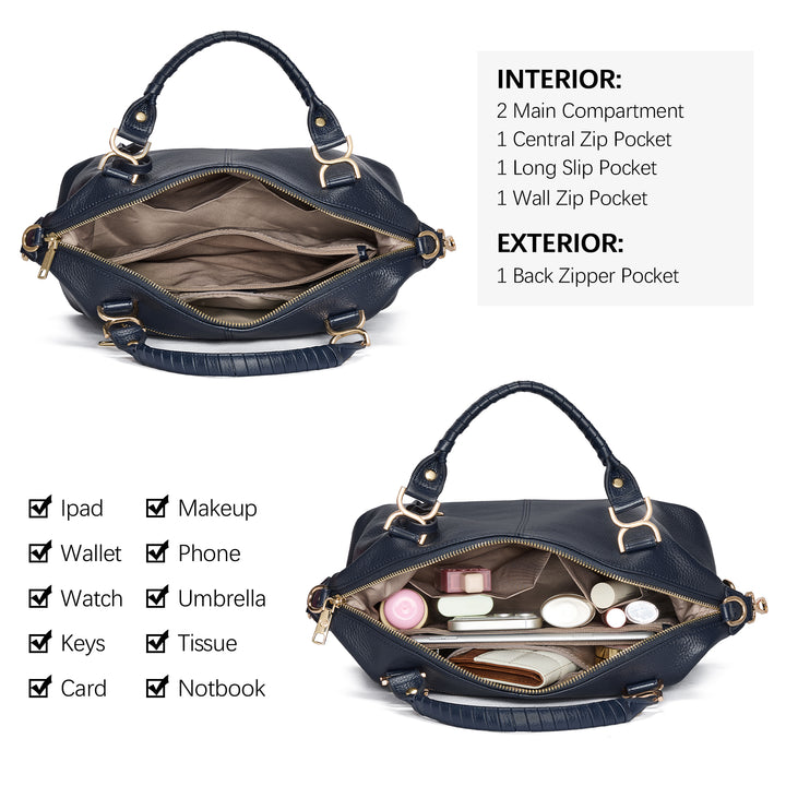 Nevin Genuine Leather Boston Handbag