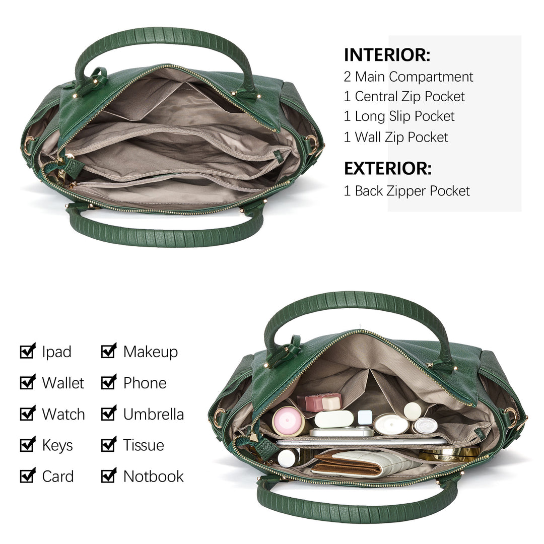 Nevin Genuine Pebbled Leather Everyday Carryall Tote