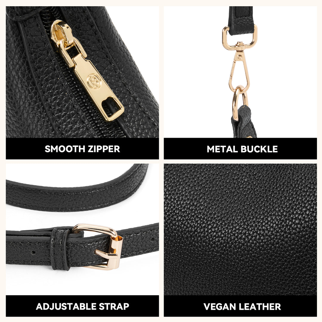 KWELI Crescent Clutch Handbag — Removable Shoulder Strap