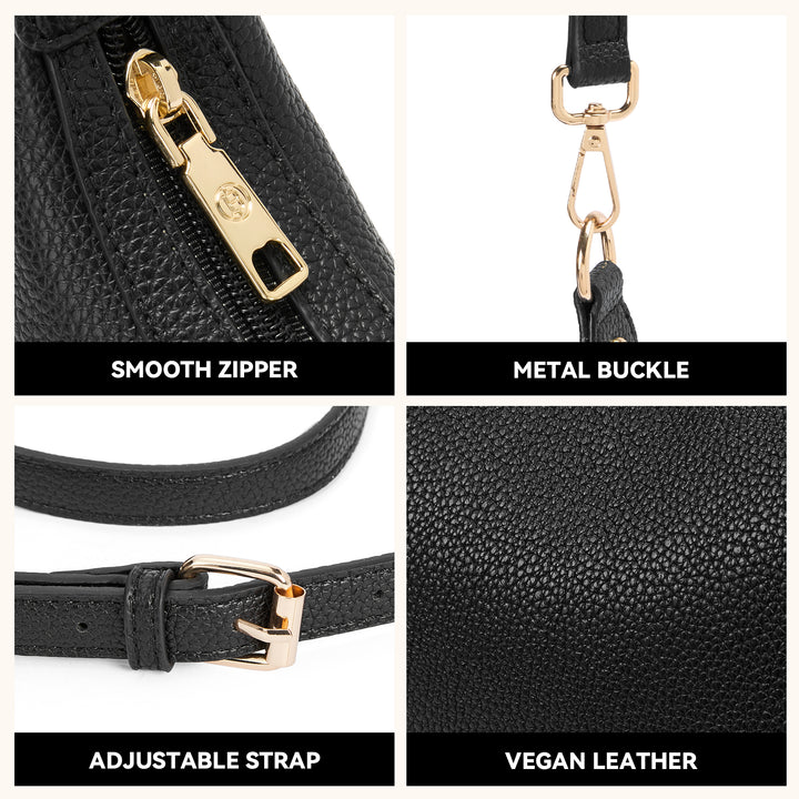 KWELI Crescent Clutch Handbag — Removable Shoulder Strap