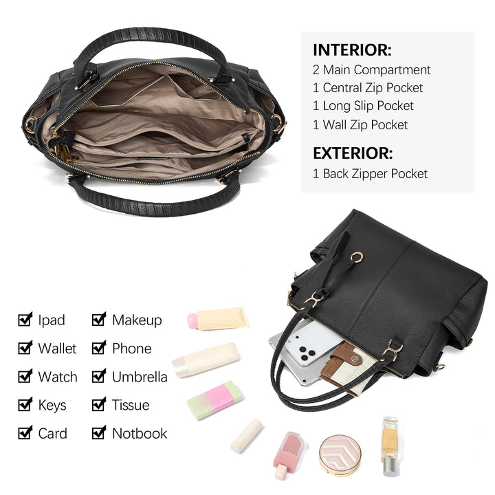 Nevin Genuine Pebbled Leather Everyday Carryall Tote