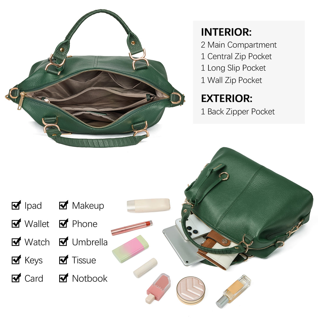 Nevin Genuine Leather Boston Handbag