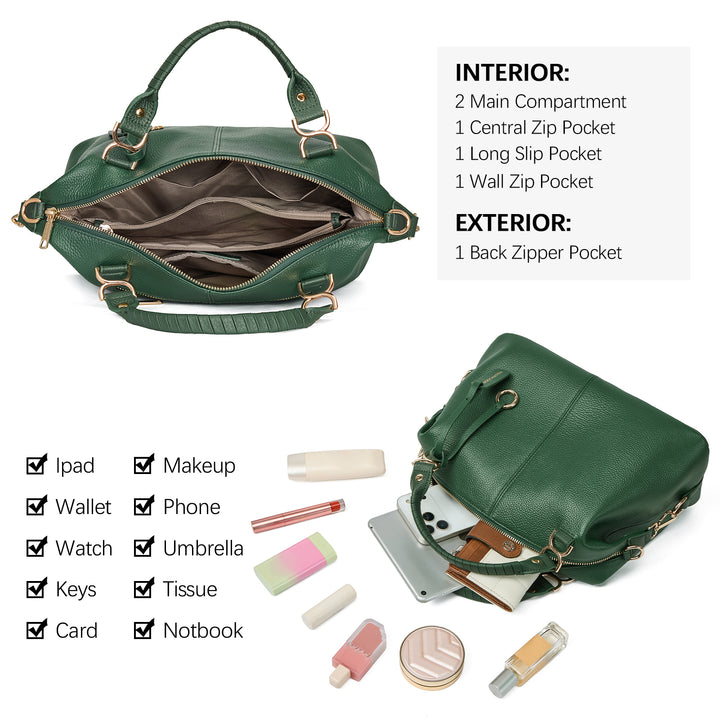 Nevin Genuine Leather Boston Handbag