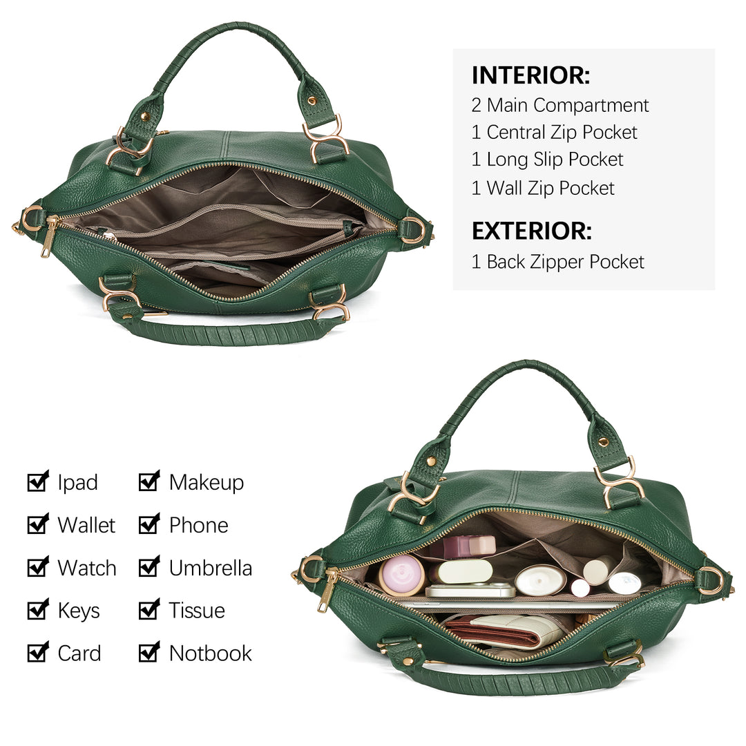 Nevin Genuine Leather Boston Handbag