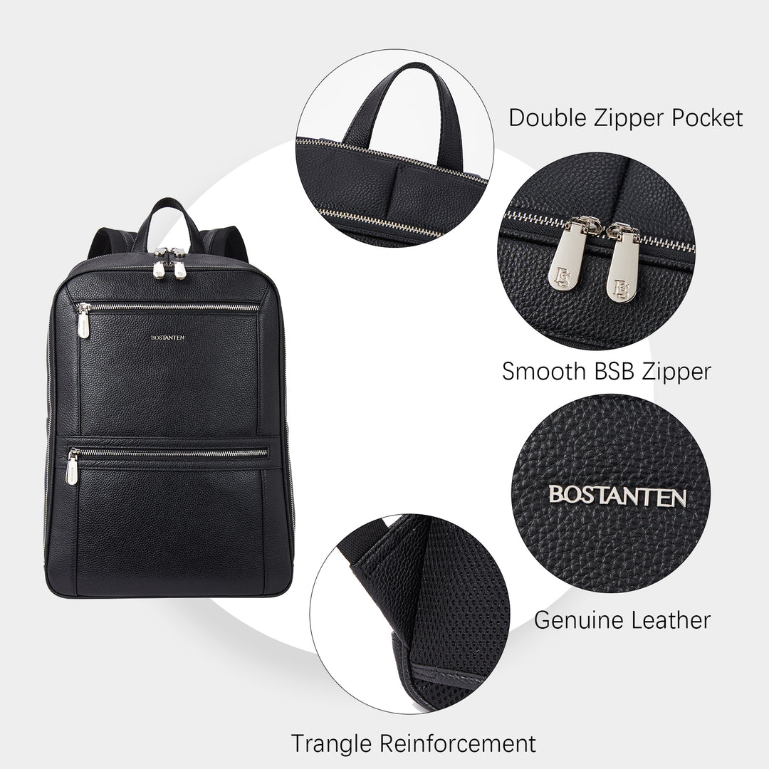 buy online genuine leather men's backpack padded Top Men's Leather Backpack for School and Travel