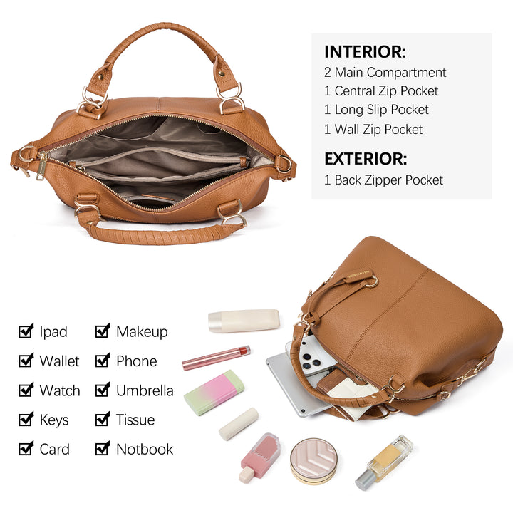 Nevin Genuine Leather Boston Handbag