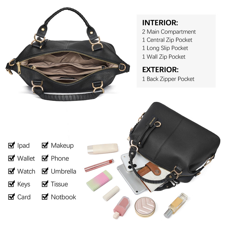 Nevin Genuine Leather Boston Handbag