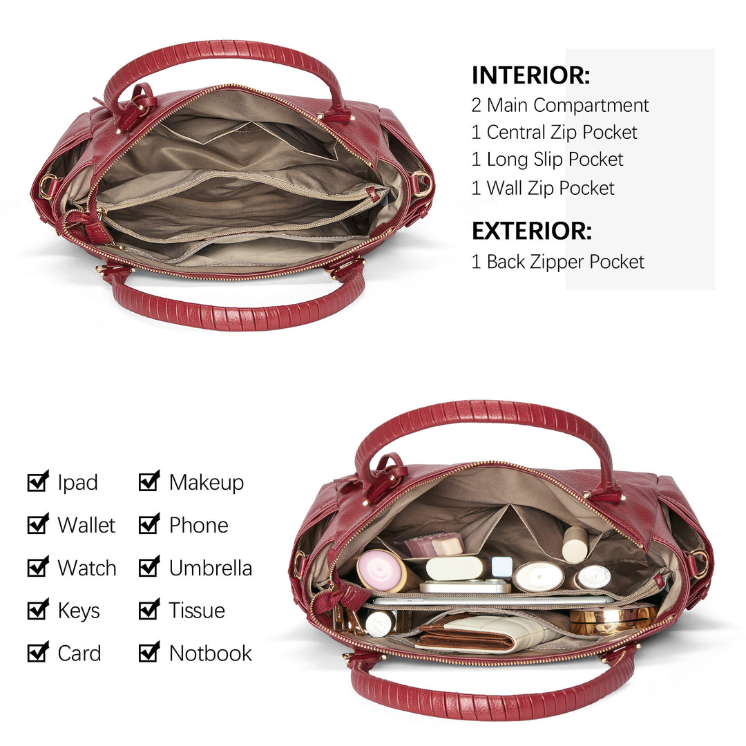 Nevin Genuine Pebbled Leather Everyday Carryall Tote