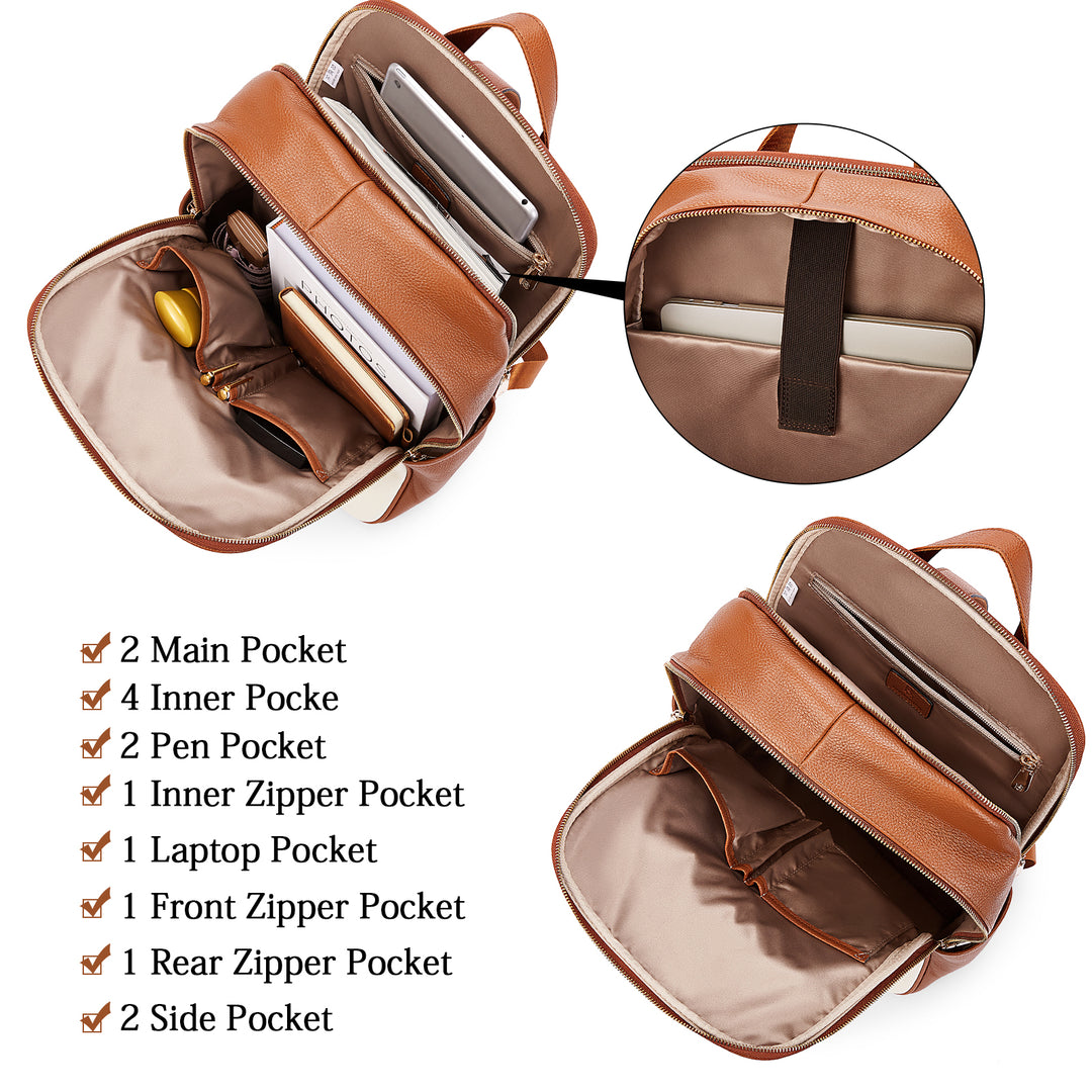 brown leather backpack for women Stylish and Functional Designer Laptop Backpack for Women