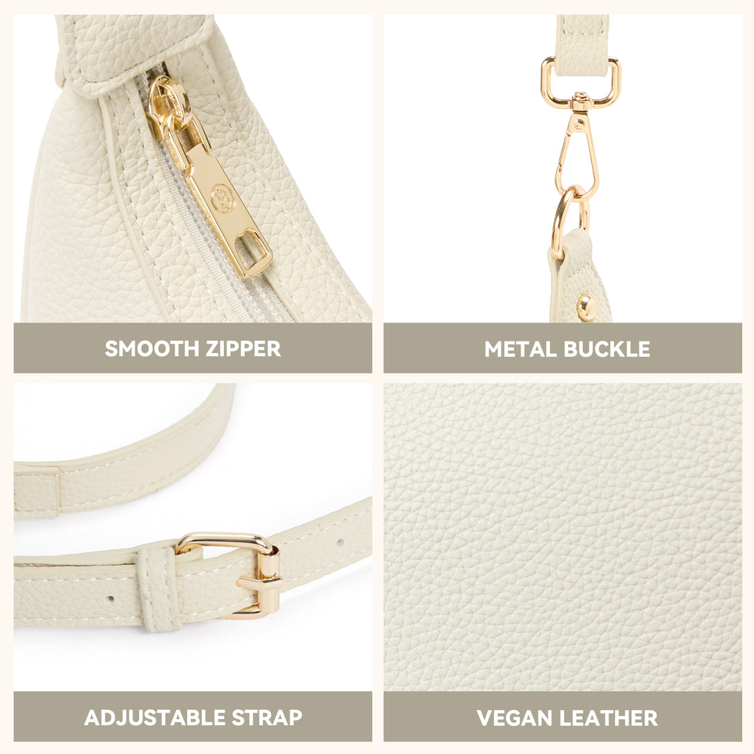 KWELI Crescent Clutch Handbag — Removable Shoulder Strap