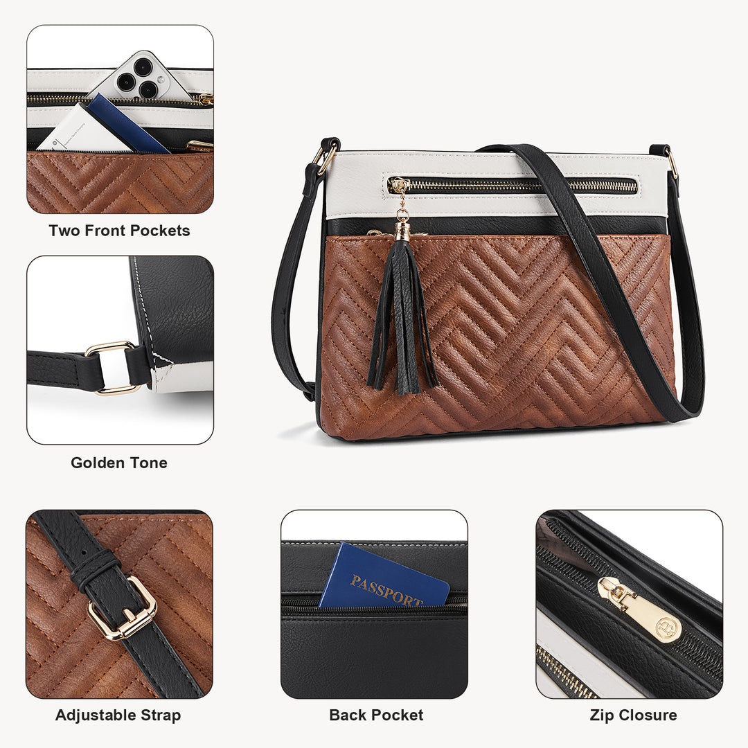 Nola Quilted Trendy Tassel Crossbody Shoulder Bag