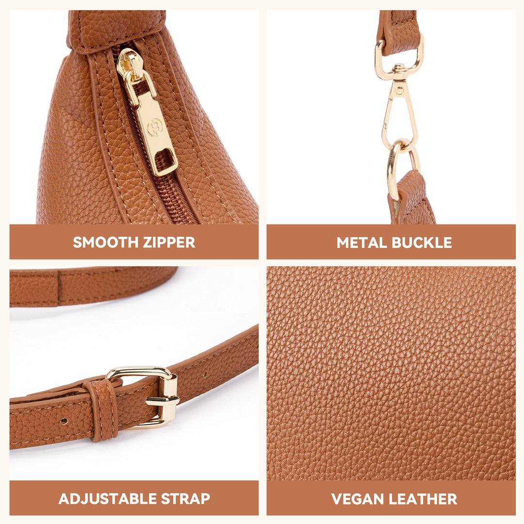 KWELI Crescent Clutch Handbag — Removable Shoulder Strap