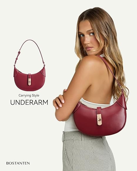 Kweli Crescent Designer Clasp Shoulder Bag