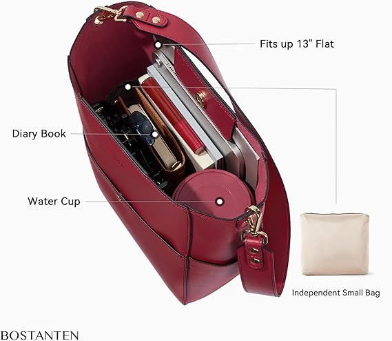 Lotty Genuine Leather Bucket Bag With 2 Shoulder Straps