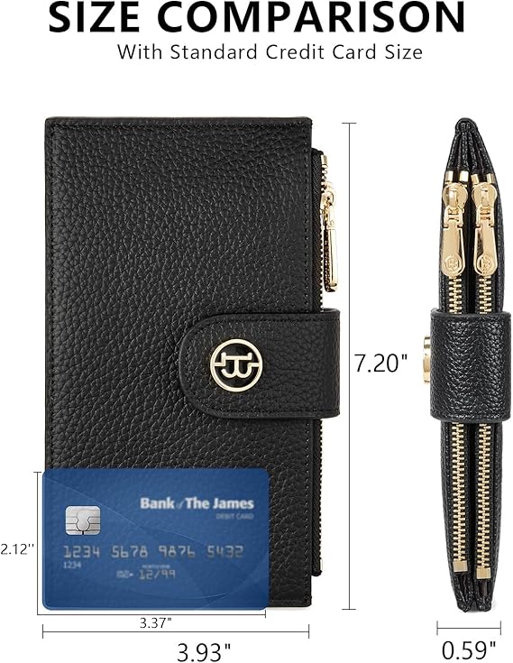 Schlanke Geldbörse aus Leder von Lomy – Zweifach gefaltete Geldbörse 