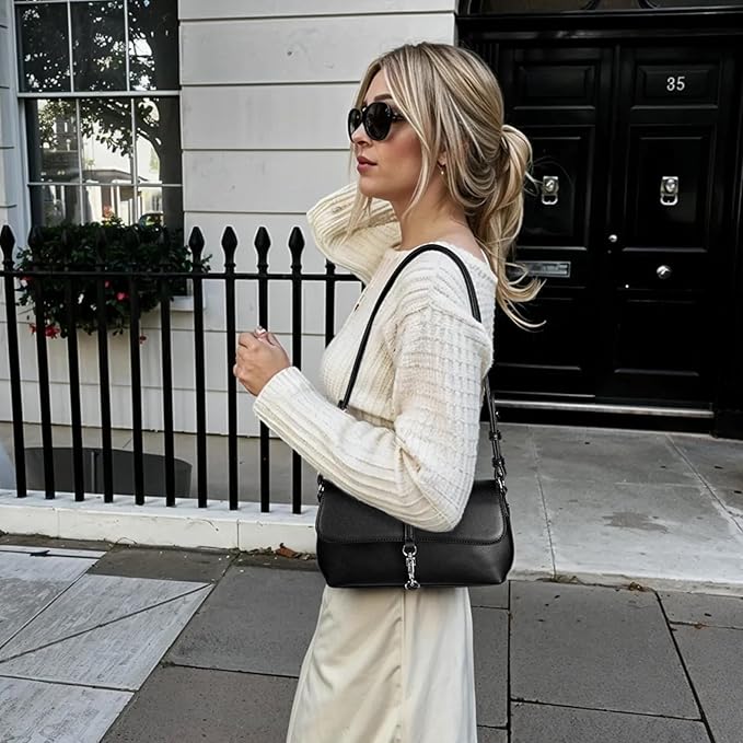 KWELI Chic Saddle Clasp Shoulder Bag