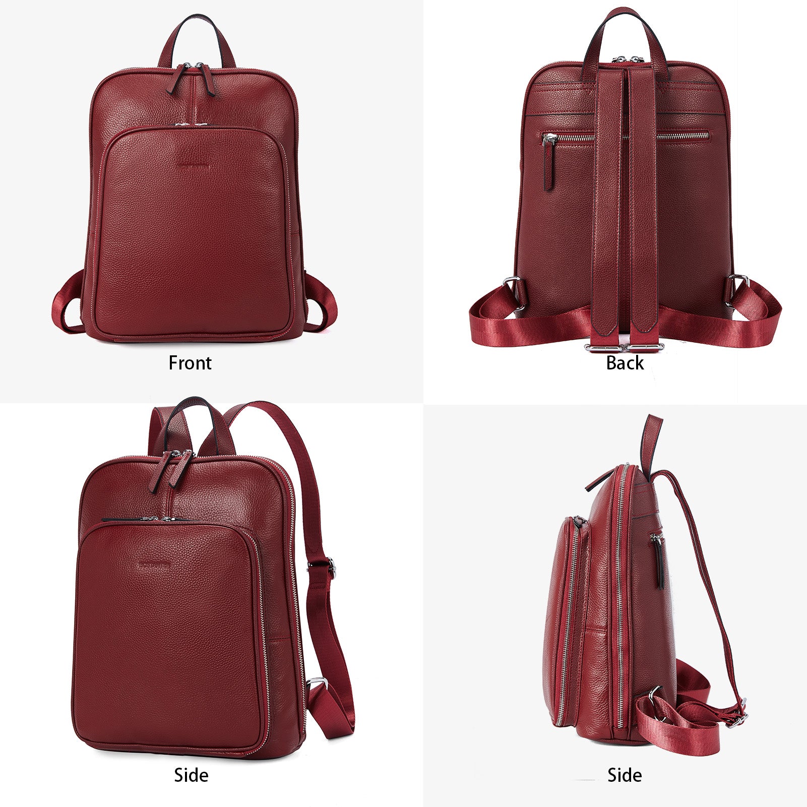 Best Vintage Rivets Red Leather Rucksack Bag Womens Small School Rucks –  Feltify