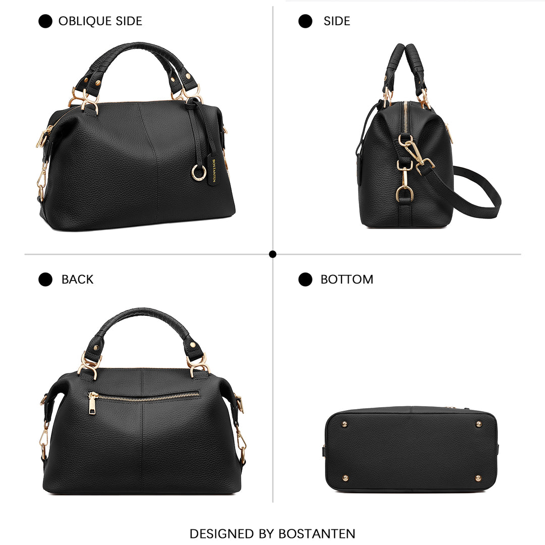 Nevin Genuine Leather Boston Handbag