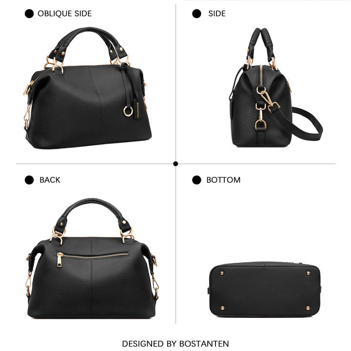 Nevin Genuine Leather Boston Handbag