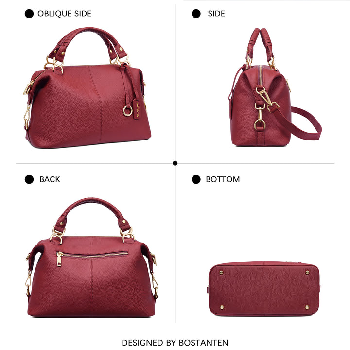 Nevin Genuine Leather Boston Handbag