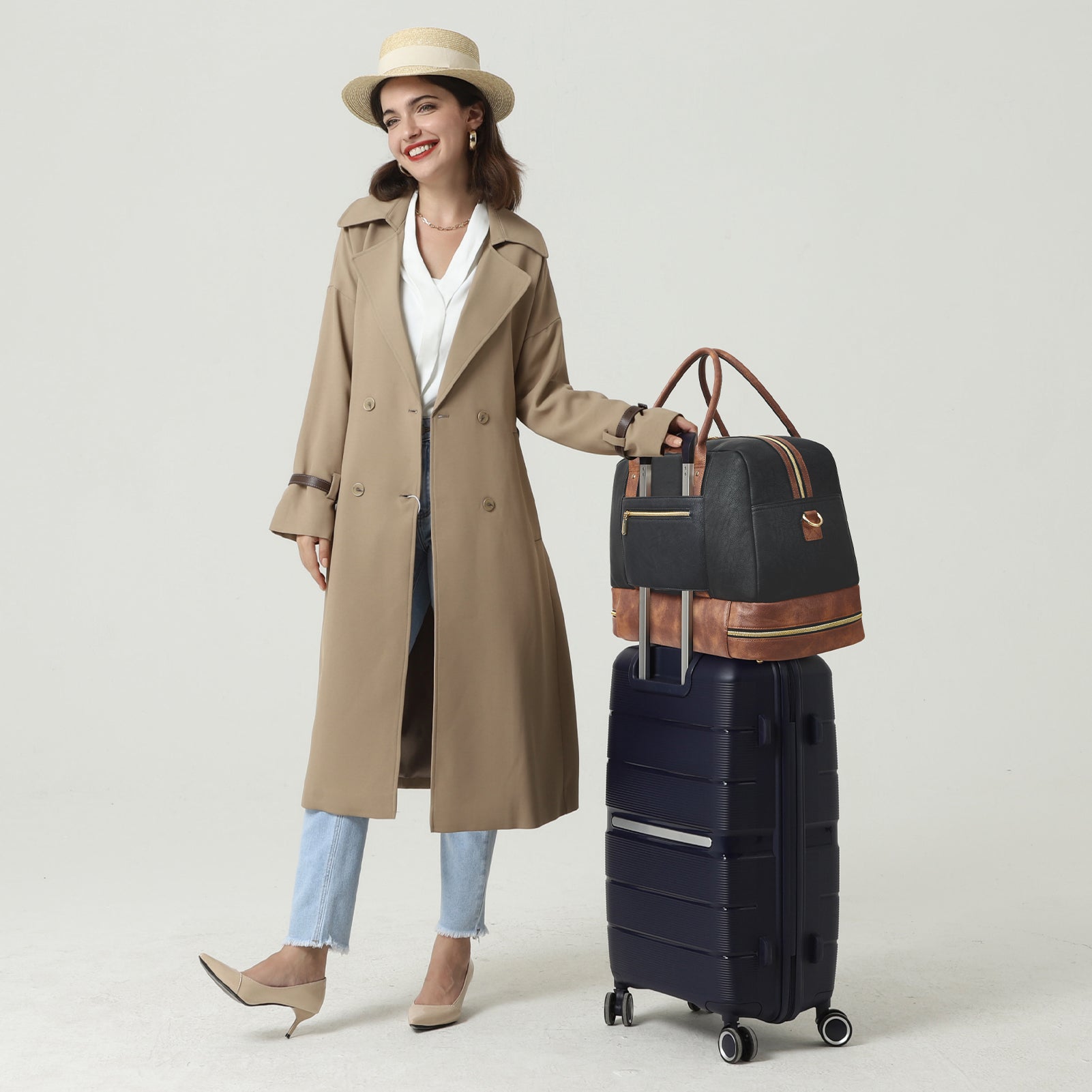 Lady Large Handbag Travel Zip Bag Overnight Weekend Women Holdall Hand  luggage | eBay