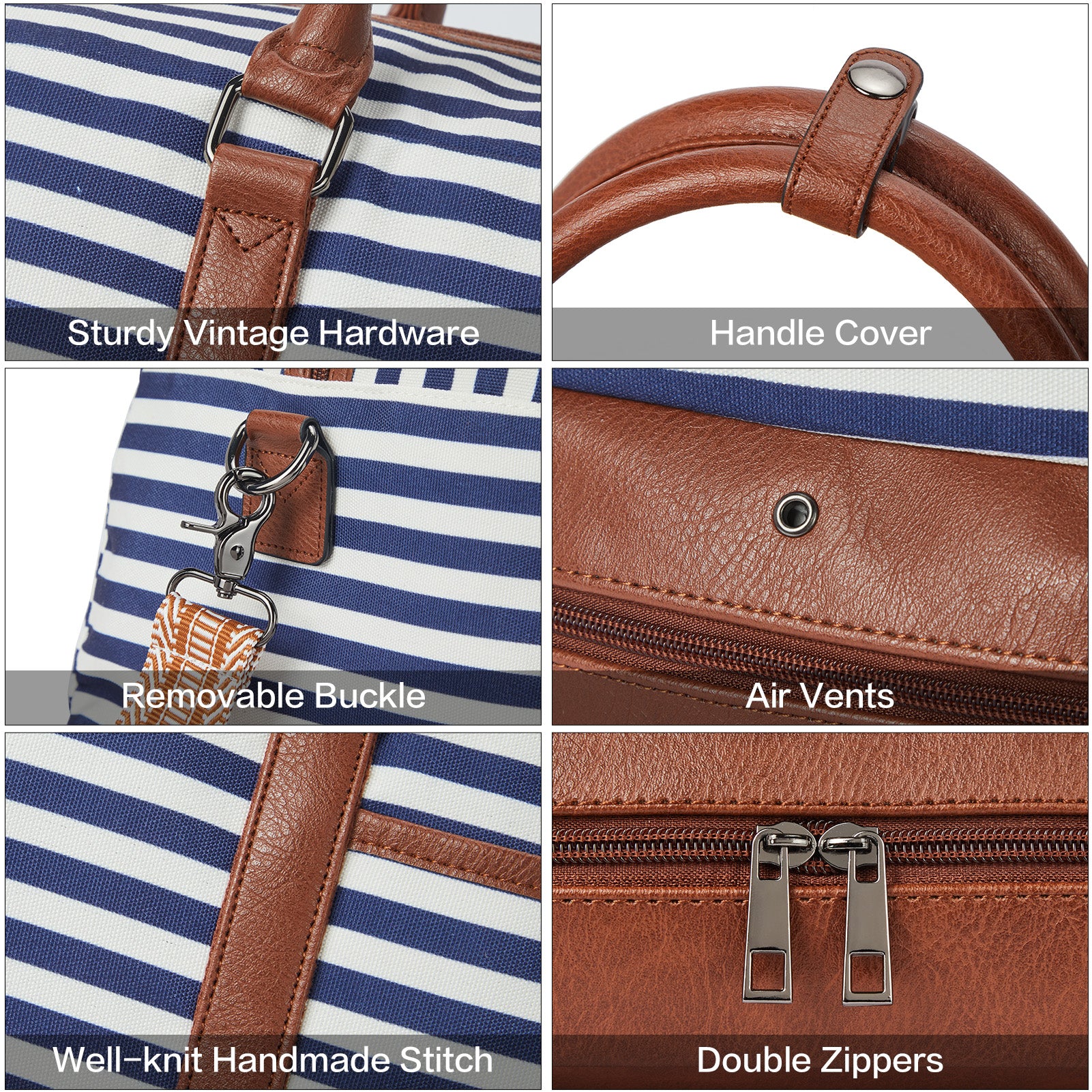 Zenobe Top Weekender Bag with Bottom Shoe Compartment for