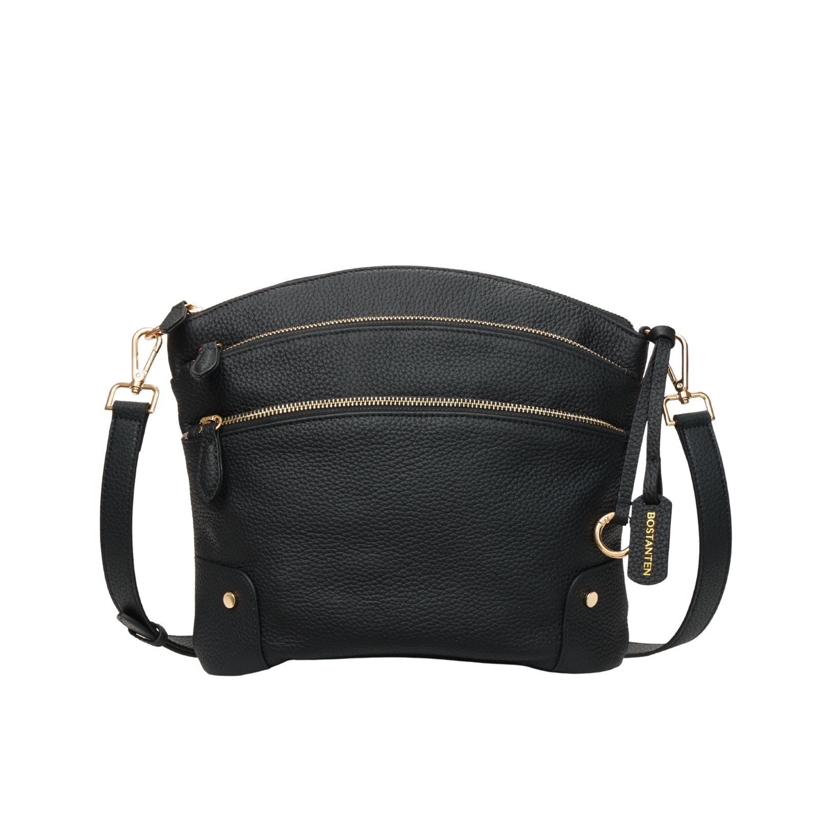 The Triple Pebbled Dome - Full Grain Leather Crossbody | Bostanten