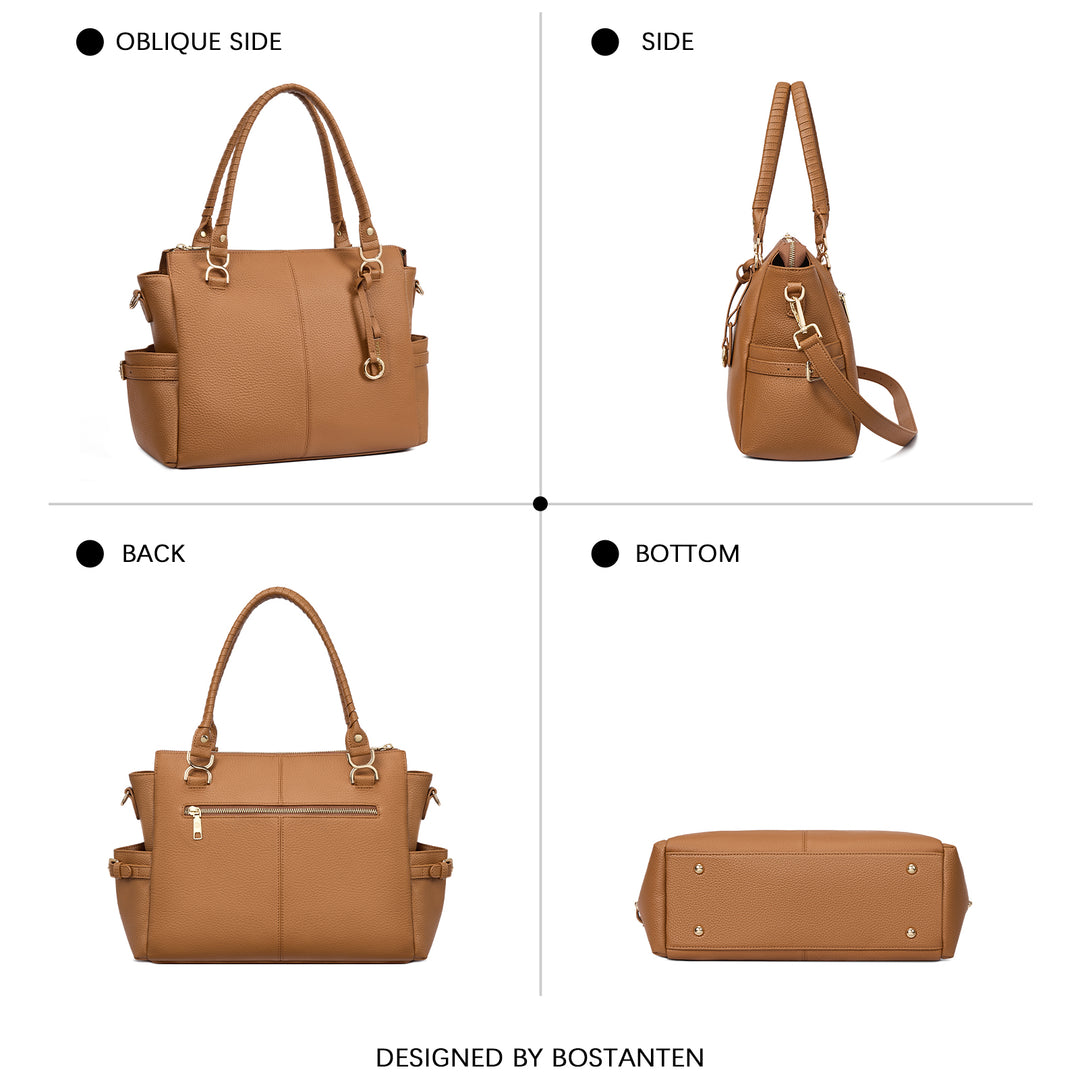 Nevin Genuine Pebbled Leather Everyday Carryall Tote