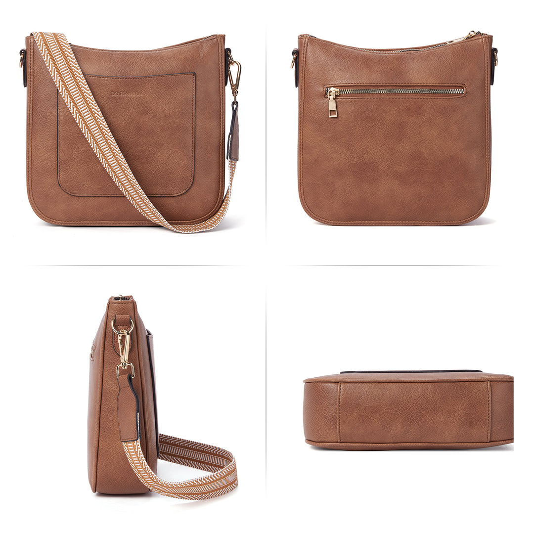 LOUEBICA Vegan Leather Crossbody Bag For Women - Hobo Shoulder Purse With Adjustable Strap (12"L X 10.43"H)