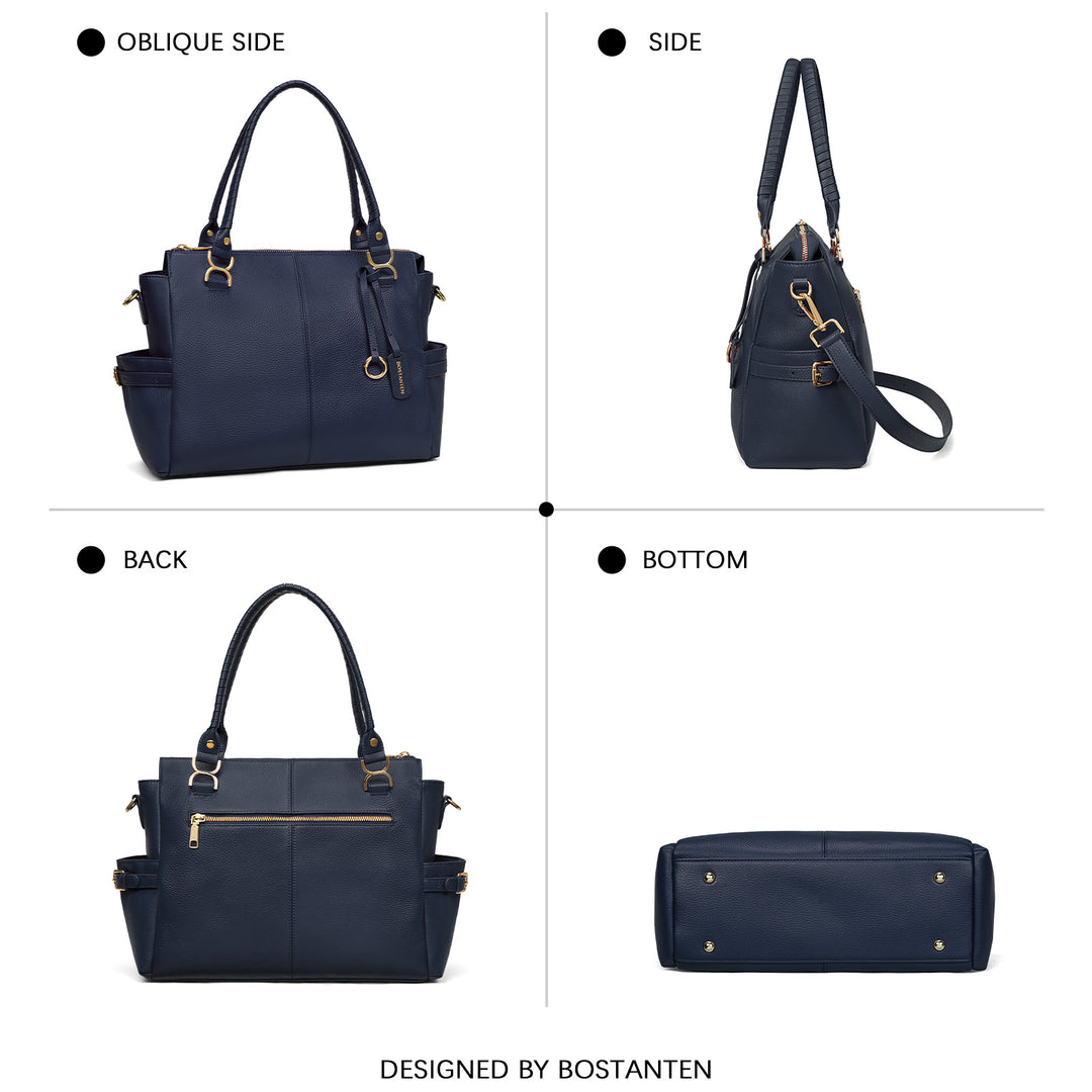 Nevin Genuine Pebbled Leather Everyday Carryall Tote