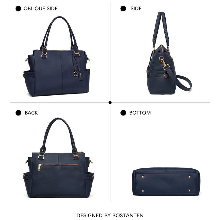 Nevin Genuine Pebbled Leather Everyday Carryall Tote