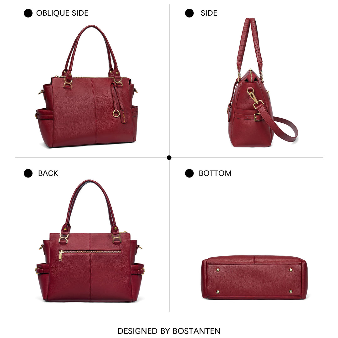 Nevin Genuine Pebbled Leather Everyday Carryall Tote