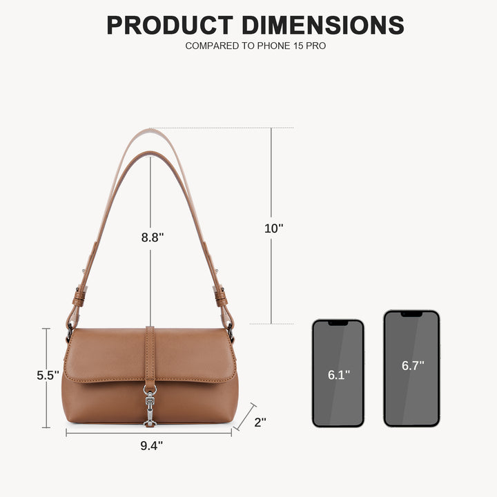 KWELI Chic Saddle Clasp Shoulder Bag