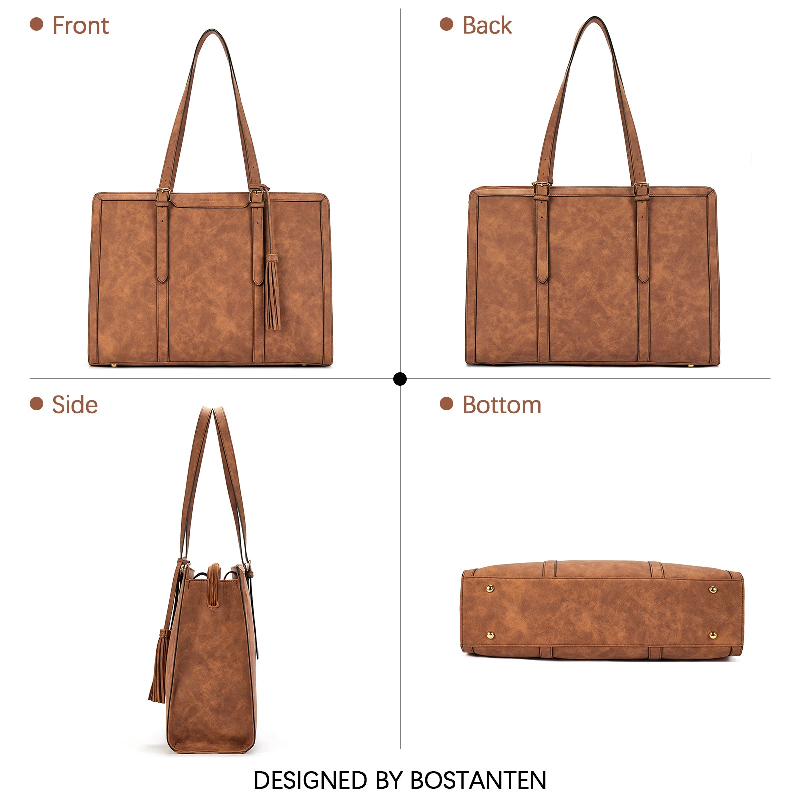 Elegant Leather Handbag Fashion Large Capacity - Temu