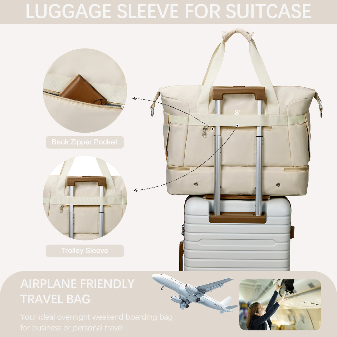 Weekender Bag With Luggage Sleeve Travel Duffle Bag, Weekender