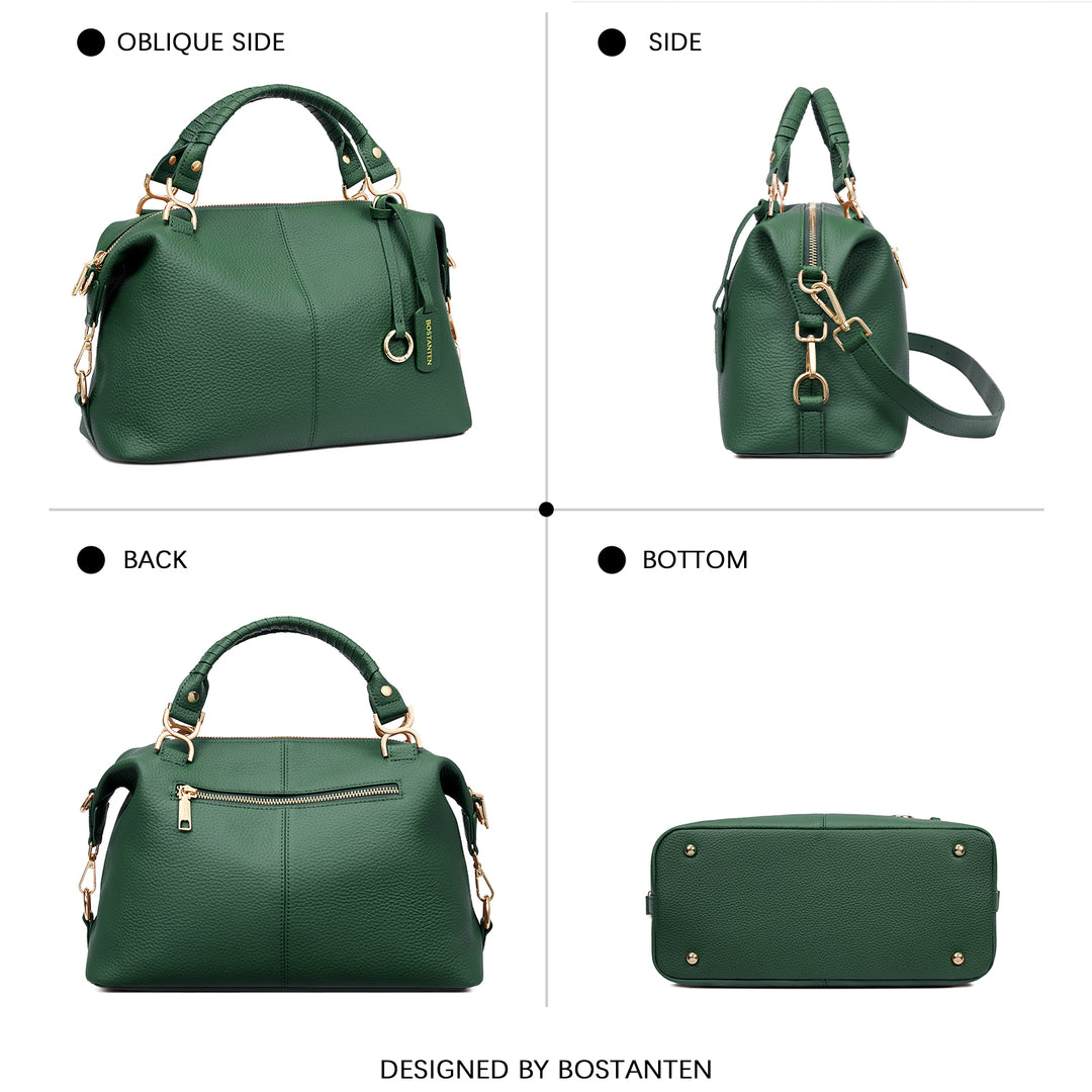 Nevin Genuine Leather Boston Handbag