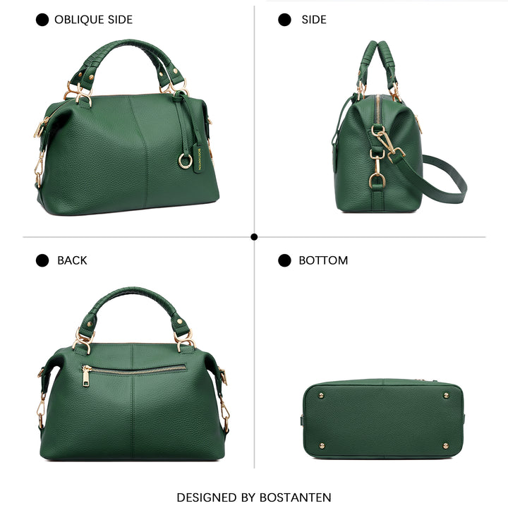 Nevin Genuine Leather Boston Handbag