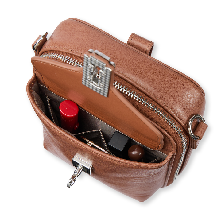 Nevin Vegetable-Tanned Genuine Leather Crossbody Phone Bag