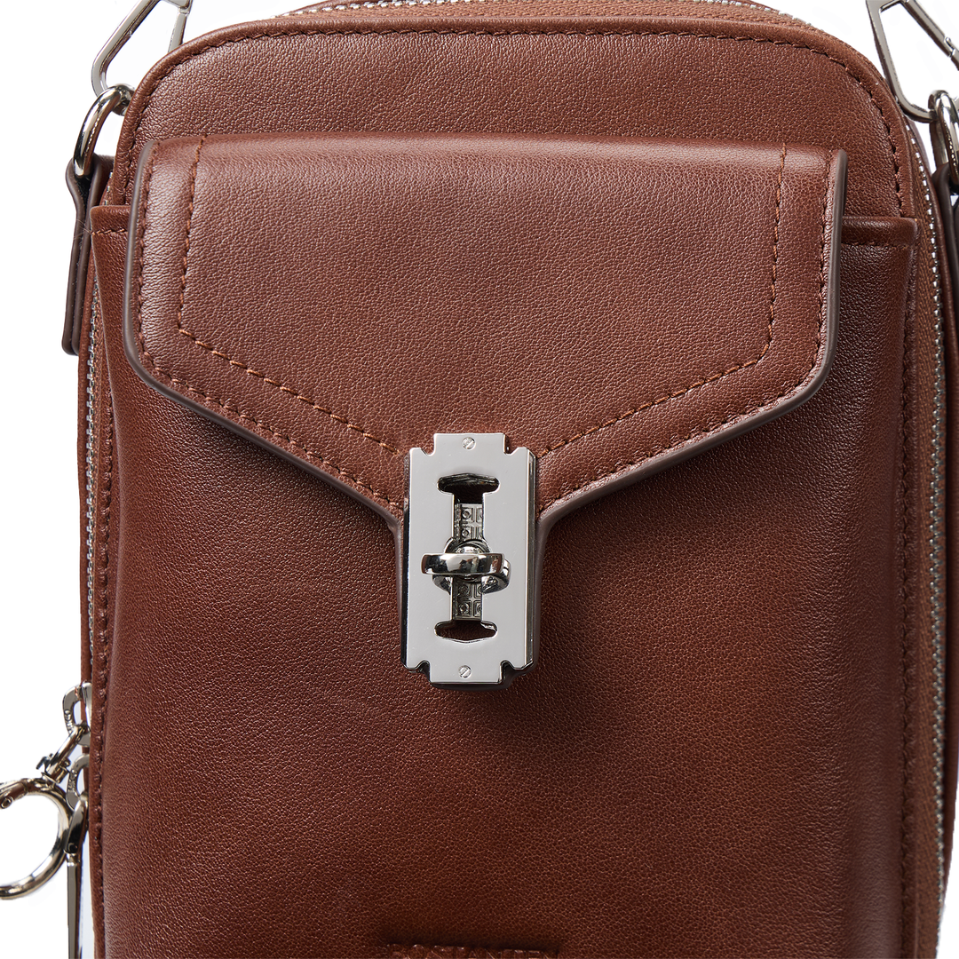 Nevin Vegetable-Tanned Genuine Leather Crossbody Phone Bag